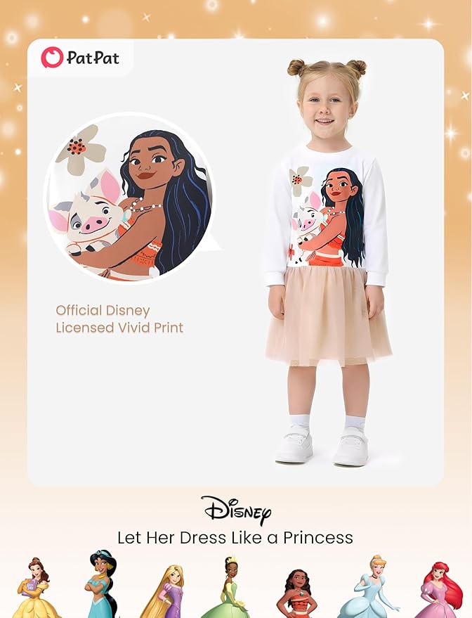 Disney Stitch Minnie Elsa Princess Sweatshirt Dress Toddler Girl Sequin Long Sleeve Pullover Clothes Fall Outfit 2-9 Years