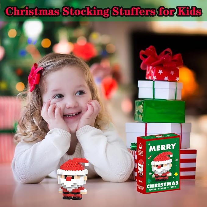 Christmas Santa Building Blocks Set Compatible with Lego Advent Calendar 2025 Stacking New Toys Holiday Present Box New Year Xmas Gifts for Kids for Boys & Girls and Adults