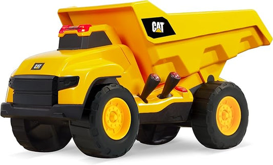 CAT Construction Toys, Motorized Dump Truck Toy, 6 Unique Sounds, 2 Motorized Functions, Lights & Sounds, Includes 3 AA Batteries.