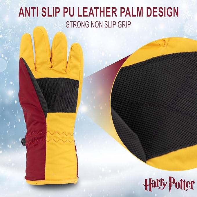 Harry Potter Winter Hat and Gloves with Set, Gryffindor, Slytherin, Hufflepuff, Ravenclaw, Winter Set 5-13 Year Olds