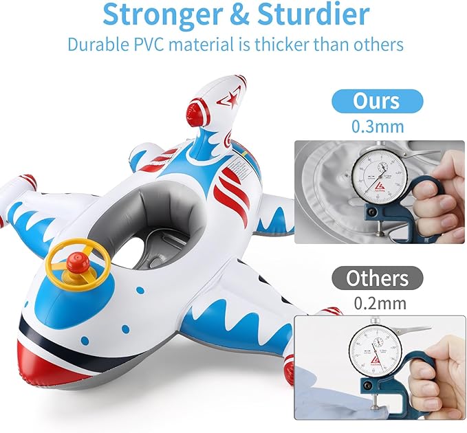 Swimbobo Toddler Pool Float with Seat Boat Inflatable Ride-on Car for Kids Outdoor Toys