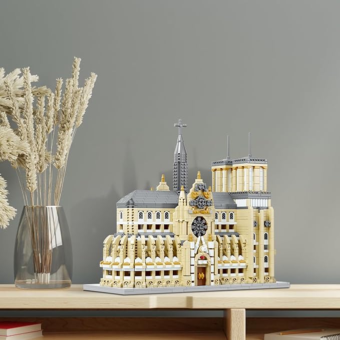 Micro Mini Building Block Sets for Adults, No Compatible with Lego, Notre Dame Cathedral Building Moldel for Home & Office Decor, MOC 3D Creative Model Gifts for Christmas
