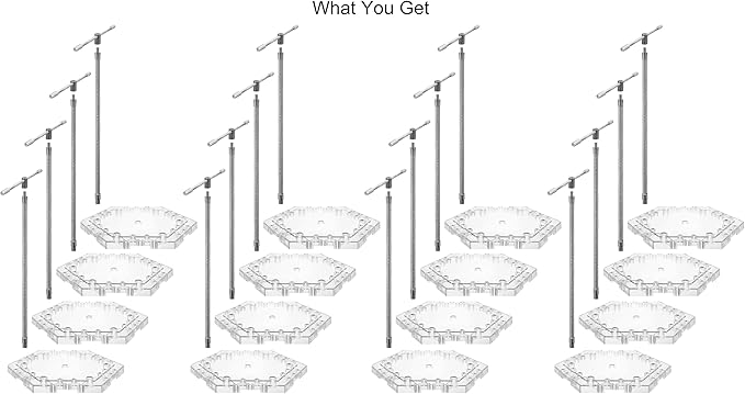 16-Pack Clear Adjustable Action Figure Stand with Metal Clips & Flexible Arms – Action Figure Display Stand for Figures Compatible with Gundam HG/RG/SD 1/144 Scale