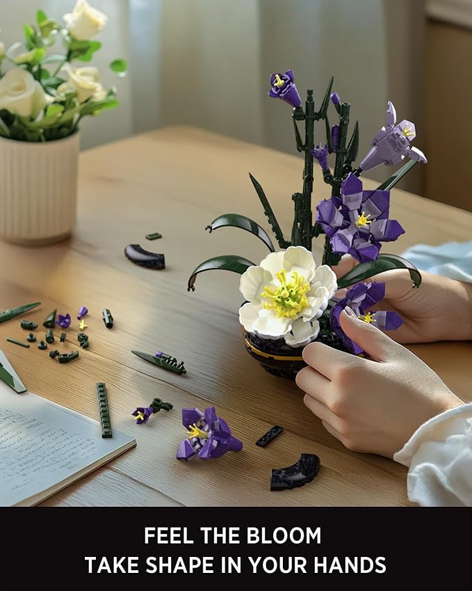 Nifeliz Gladiolus Flower Building Set, Botanical Flower Model Toy for Adults, Home and Office Table Décor, Nature-Inspired Gift for Plant Lovers (478 PCS, NF10332)