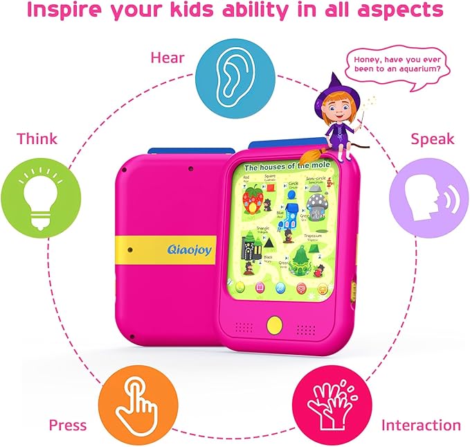 Kids Learning Tablet Educational Learning Pad for Toddlers 2-5 to Learn Alphabets, Numbers, Foods, Time, Music, Vehicles, Tablet Toy for Toddlers Ages 2 3 4 5 6 Years Old