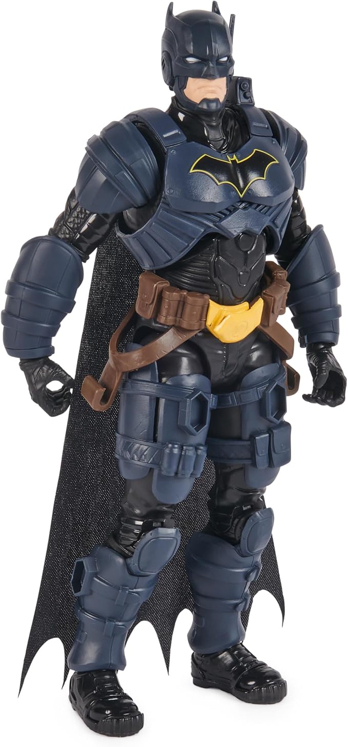 DC Comics, Batman Adventures, Batman Action Figure with 16 Armor Accessories, 17 Points of Articulation, 12-inch, Super Hero Kids Toy for Boys & Girls