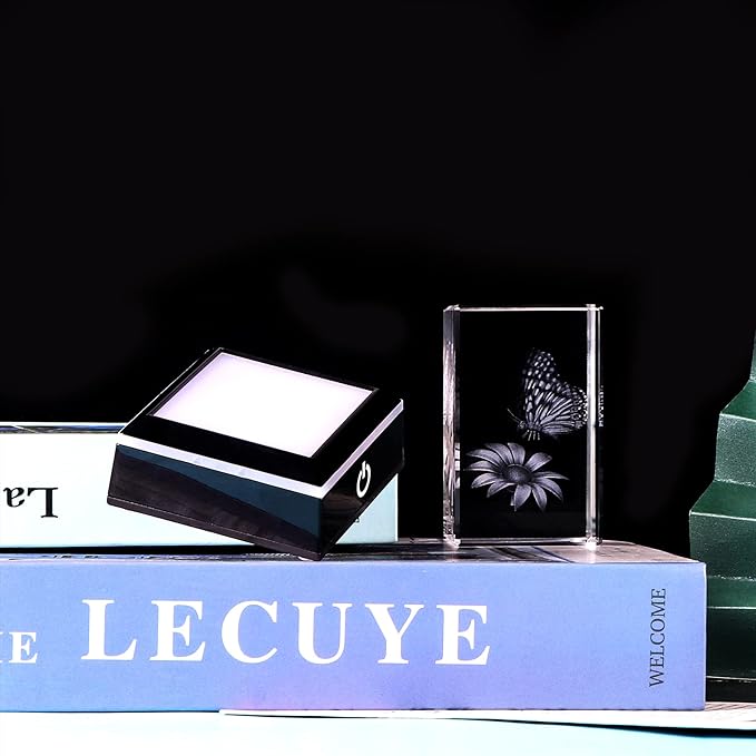 Qianwei Butterfly Gifts for Women, 3D Crystal Monarch Butterfly Figurines Stuff Home Butterflies Decor for Aniaml Lovers Her Statue Paperweight Birthday Christmas Gifts for Best Friend Girls