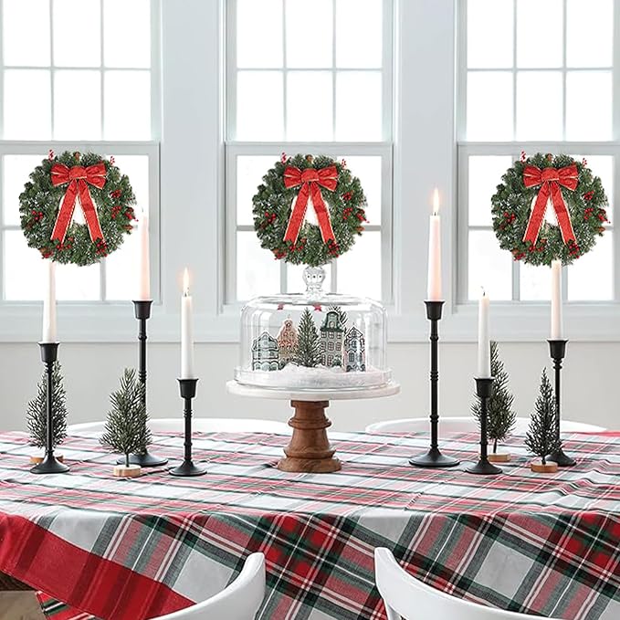 Christmas Wreath Front Door Wreath - 24 Inch Outdoor Christmas Wreath Large Winter Wreath Holiday Xmas Christmas Decoration DiliComing