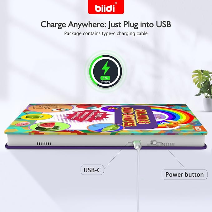 Interactive Talking Activity Book,English Word Sound Book for Kid Age 3+ Year Old,Sensory Autism Toy,Educational Learning Travel Toys for Boys Girls Gift,with Drawing Zone,4 Color Pens,600+Sound