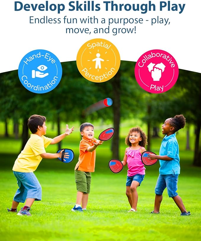 JoyCat Toss and Catch Ball Game Set,Sticky Toddler Baseball Training Glove,Beach Toys Yard Games,Kids Outdoor Games for Adults and Family,Outside Toys for 3 4 5 6 7 8 9 10+Year Old Boys Girls Gifts