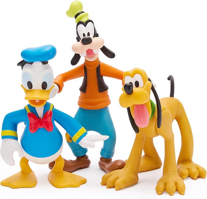 Disney Store Official Mickey Mouse & Friends Articulated Figure Set - Fab Five Toy Action Figures Set - Includes Mickey, Minnie, Donald, Pluto & Goofy - Articulated 8'' Toys with Scenic Display Box