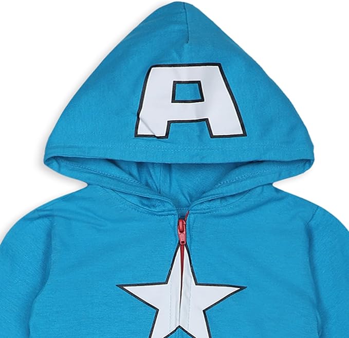 Marvel Hulk, Captain America, Iron Man or Spider-Man Boys Zip Up Hooded Coverall for Infant and Toddler