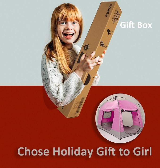 Kids Play Tent-Portable Playhouse Children House -Easy Set up Indoor Outdoor with Carry Bag for Kids-Light Strip Design for Night use -Space for Children and Parents-Birthday