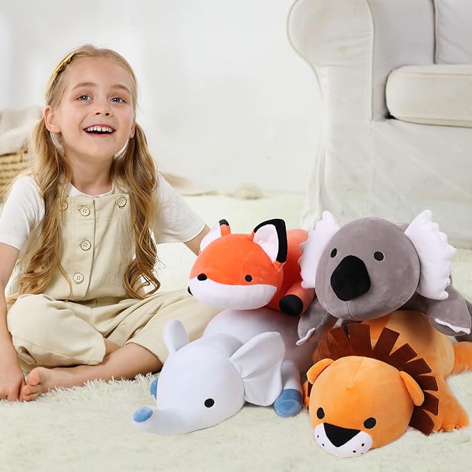 24 inches Fox Weighted Stuffed Animals 4.2 lbs, Weighted Stuffed Animal 4.2 Pound, Weight Plush Fox Plushies Toy Gifts for Kids and Adults