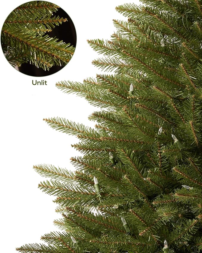 Unlit Christmas Tree 10ft Premium Artificial Spruce Christmas Tree, Hinged/Feel Real/Realistic/Full Xmas Fir Tree No Lights