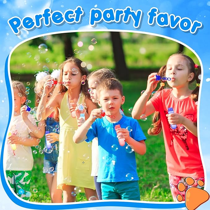 24 Pcs Dog Paw Bubble Wands Mini Bubble Party Favor Toys for Kids Toddlers Christmas Birthday Goody Bag Stuffer Filler Classroom Reward Gifts