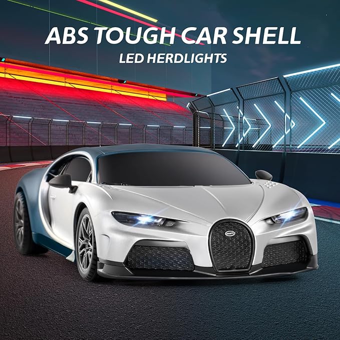 MIEBELY Remote Control Car - 1/24 Scale Fast Rc Race Car, Bugatti Chiron 3.7V 500 mAh Car Toys with Headlight, Racing Hobby Car Model Birthday Ideal Gifts for Adults Kids Boys Age 6 7 8 9 10 Year Old