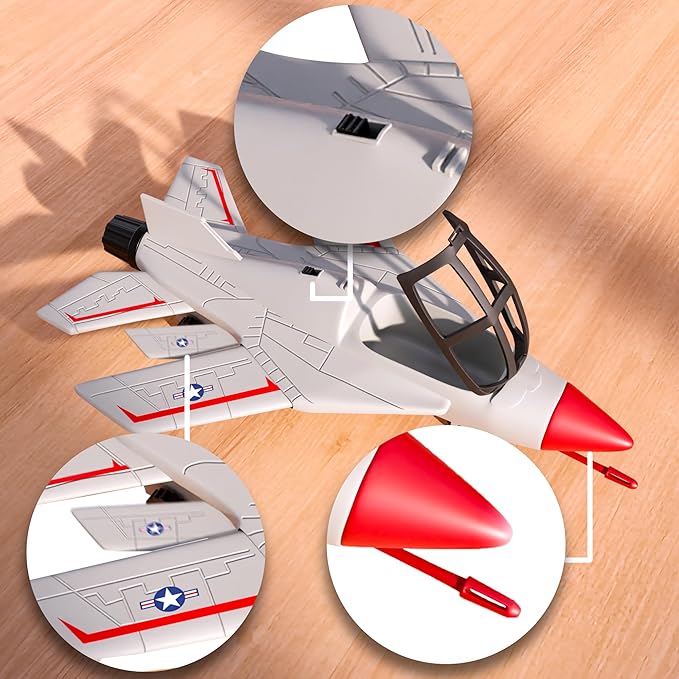 United States Air Force Sky Raider Fighter Jet Toy Airplane with Pilot & Missile - Realistic Military Aircraft & Soldier Action Figure - Bomber Plane Model for Kids 3+