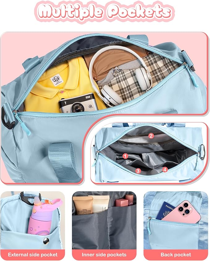 Birthday Gift for Granddaughter-Girl Gym Bag with Shoe Compartment, Kid Personalized Weekender Overnight Bags, Initial Travel Tote with Makeup Pouch, Christmas Gifts for Girls (Letter Z)