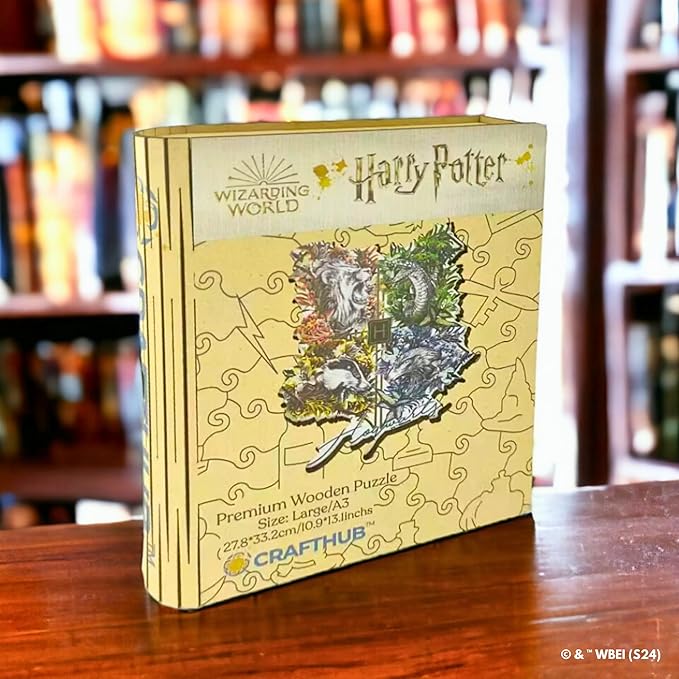 CRAFTHUB Harry Potter Puzzle – Utilitarian Romance – A3 Size – Wooden Jigsaw Puzzles for Adults – 160 Unique Shaped Pieces – Officially Licensed Merchandise – 10.9" x 13"