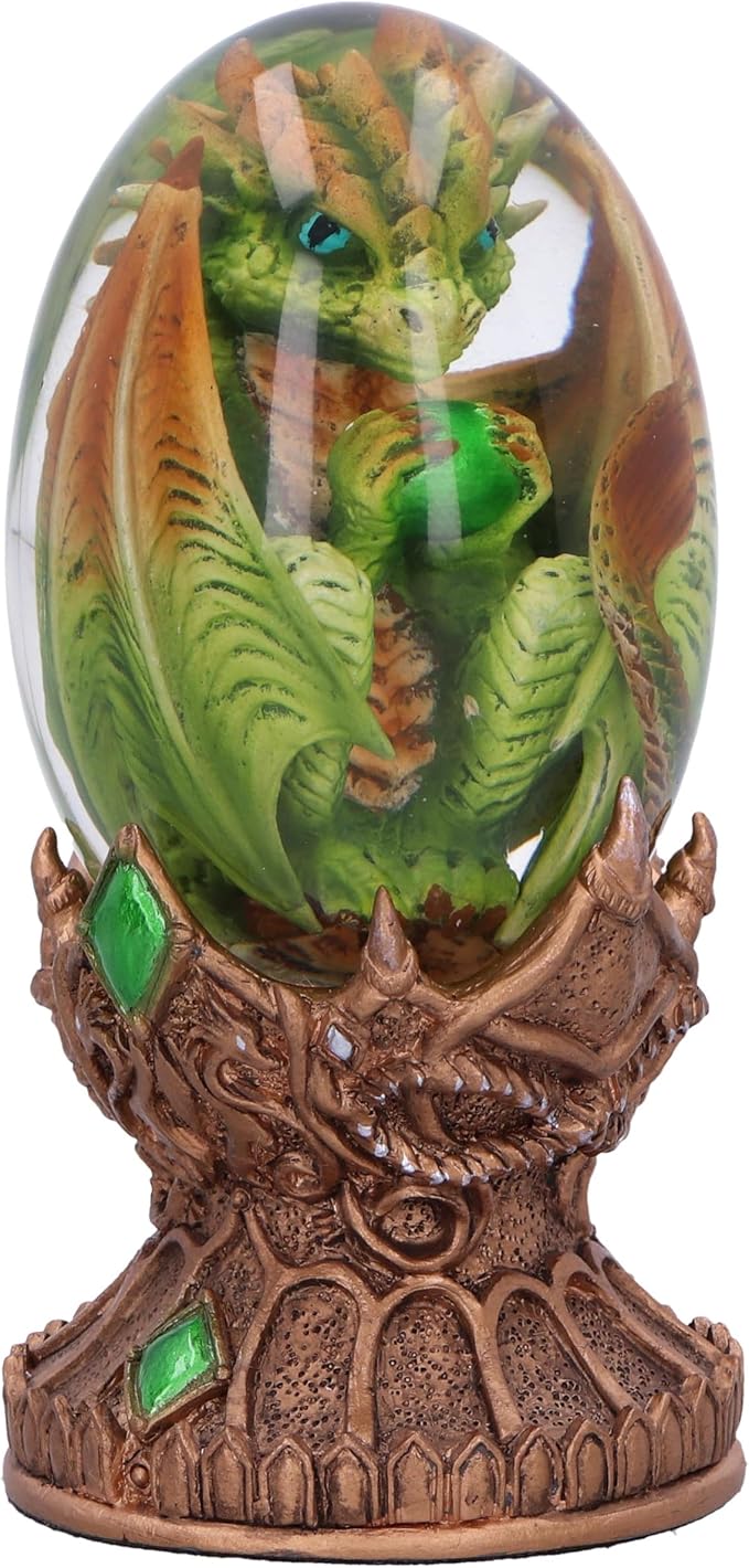 Nemesis Now Elemental Dragonlings, Glass Egg Figurine, Cast in The Finest Resin, Expertly Hand-Painted - Earth