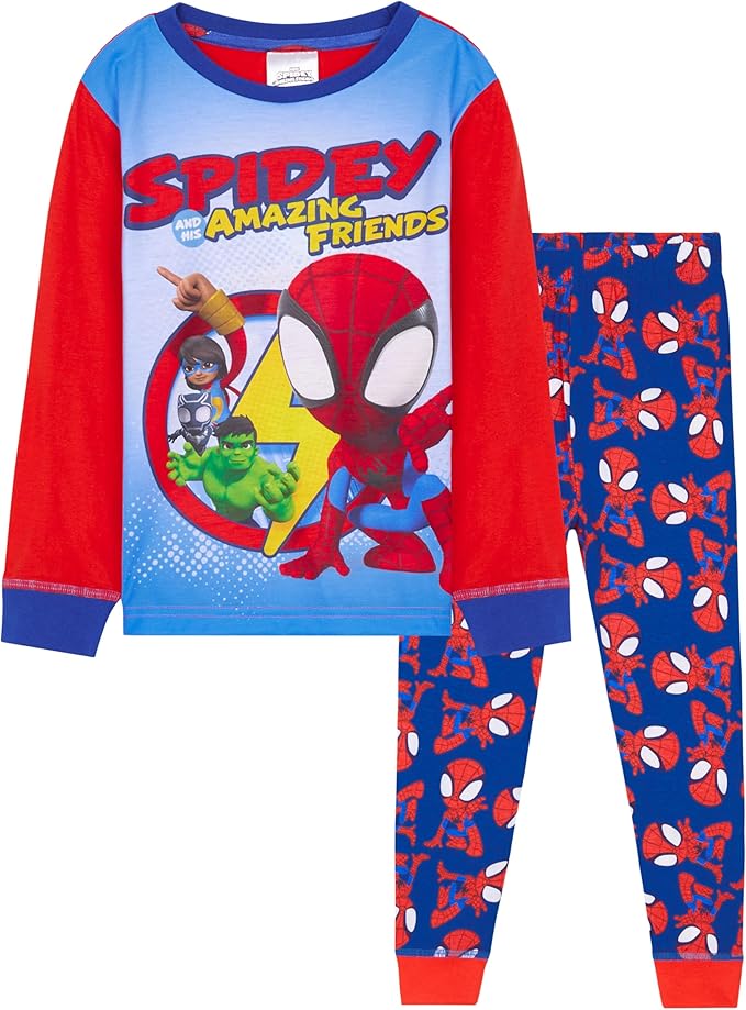 Marvel Spiderman Pajamas for Boys Teens Long PJs Set Lounge Set Comfy Sleepwear
