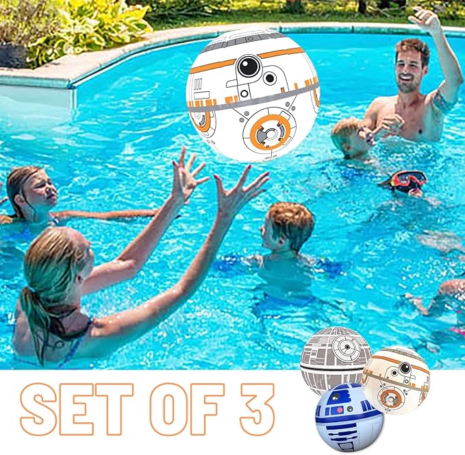 NINOSTAR Large Play Balls Set of 3 - Fun Indoor and Outdoor Gift, Size 14 Inches - Can Use for Play/Room Decor/Party Decor/Pool Inflatable Water Toys