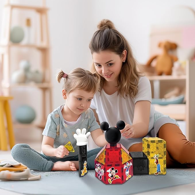 Tytan Official Disney Licensed Mickey Mouse Clubhouse Magnetic Tile Set – 37-Piece