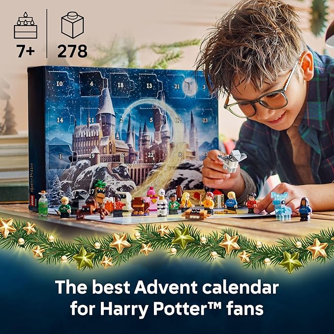 Lego Harry Potter Advent Calendar 2025 Kids Toy - Holiday Countdown for Boys & Girls, 7+ - 24 Buildable Surprises, Including Harry, Draco & Luna Minifigures - Kids Gift Idea for Christmas - 76456