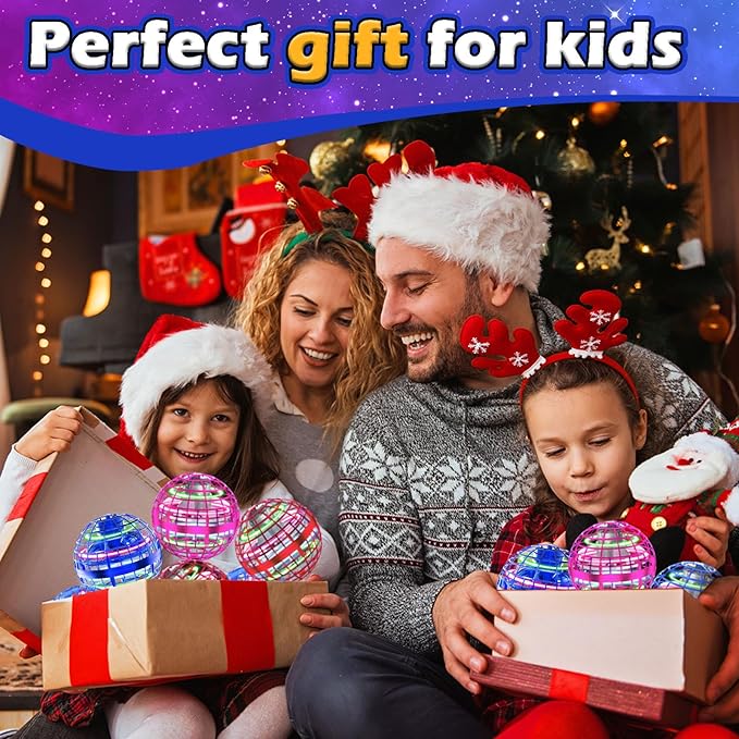 Tikduck Flying Orb Ball 2025 Toys Soaring Hover Pro Boomerang Galactic Fidget Cool Magic Hand Controlled Mini Drone Cosmic Globe Spinner Safe for 6 7 8 9 10+ Year Old Kids Outdoor Toys (Blue)