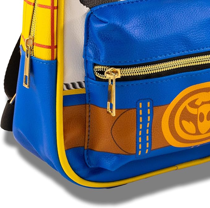 Disney Toy Story Woody Mini Backpack for Kids & Adults | 10" PU Leather Disney Backpack Purse Featuring Woody | Toddler Travel Bag, Small Backpack Bookbag for School, Travel, or Theme Parks | Ages 3+