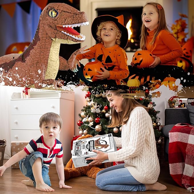 2.4GHZ Remote Control Inflatable Dinosaur Toy for Kids, RC Walking Dino W/ 360°Rotation,Forward & Backward,Rechargeable Dinosaur Toy for Boys Kids Age 5-7 6-8