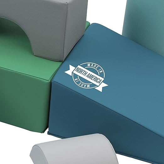 FDP SoftScape Playtime and Climb Multipurpose Playset for Infants, Toddlers 10m-2yrs; For Crawlers and Little Builders, Learn Gross Motor Skills at Home or Daycare (6-Piece)- Contemporary, 12364-CT