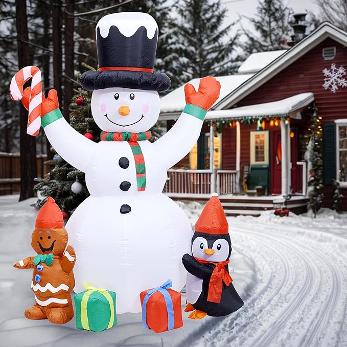 Christmas Decorations, Inflatable Snowman Christmas Yard Decoration - 6ft Built in Colorful Rotating LED Lights Blow Up Outdoor Yard Decorations for Holiday/Party/Lawn/Garden, Ultimate Unicorn