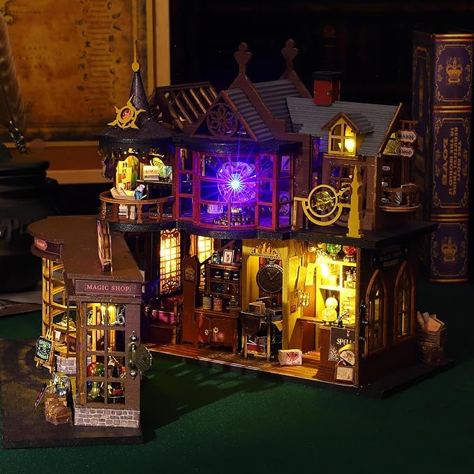 DIY Miniature Wooden Dollhouse Kit, DIY Miniature House Kit for Adults and Teens, DIY Mini Dollhouse Kit (Magic Treasure House)