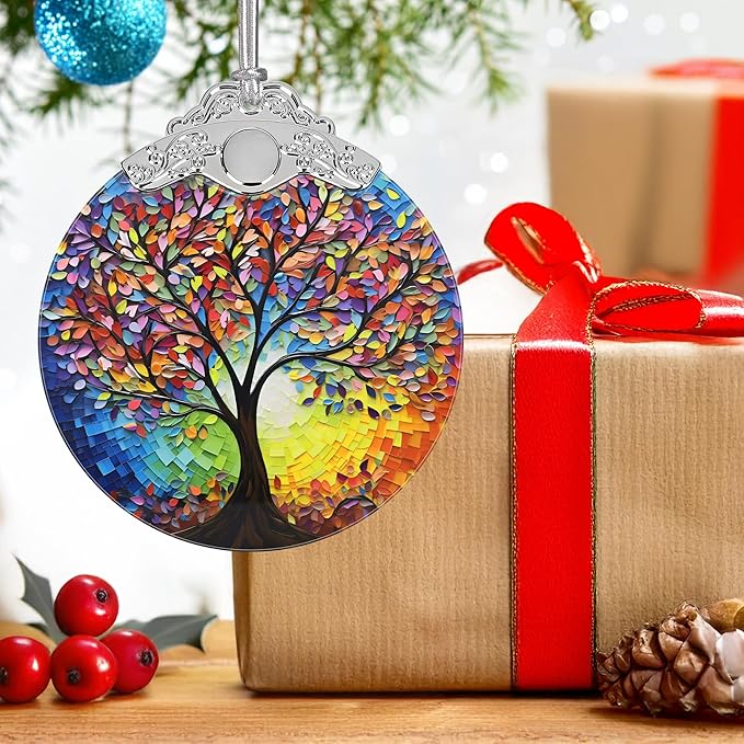 2025 Tree of Life Stained Glass Christmas Ornaments - Holiday & Christmas Tree Decor for Women