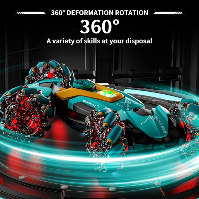 Gesture Sensing RC Stunt Car,Remote Control Car Toys for Ages 5-7-13,with Lights Music Spray,4WD 360° Spins All Terrains Kids Toys RC Cars,3-6 Year Old Boy Birthday Gift & 3-12 Best Gift for Kids