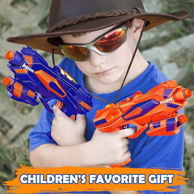 JONEG 2 Pack Blaster Guns Toy, Guns Toys for Kids Age 6 8 Birthday Gift for 6-7 Year Old Boys Girls Ideas Gifts for Boys Kids Age 6 10 Outdoor Games Toys for 9 yr Old Boy