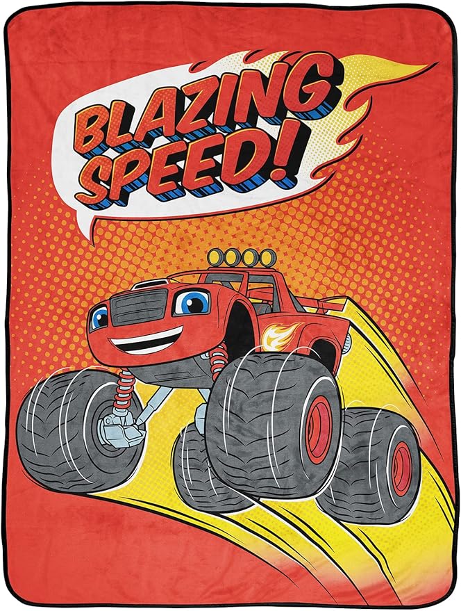 Jay Franco Blaze and The Monster Machines Kid's Throw Blanket, Plush 46" x 60" Throw Blanket for Boys & Girls, Soft Fleece Throw Blanket for Toddlers, Cozy, Fade Resistant Warm Blanket for Kids, Red