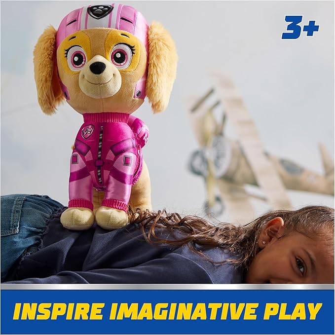 PAW Patrol: Air Rescue, Skye Plush Toy, 12-Inch Tall, Premium Stuffed Animals, with Removable Backpack, Kids Toys for Boys and Girls Ages 3 and up
