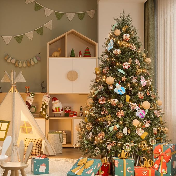 iDIY Personalized Babys First Christmas Ornaments 2025 - Custom Name Baby Ornaments for Christmas Tree - Xmas Gifts Ideal for Baby Grandkids Newborn - Girl or Boy - Blue