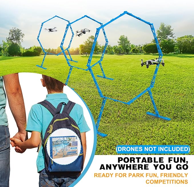 Drone Obstacle Course, Includes 3 Pack Easy to Build Obstacle Hoop, FPV Racing Drone Loop Gate, Suitable Competition RC FPV Racing of Drones or Model Aircraft Games for Age 6-12 Kids or Adults
