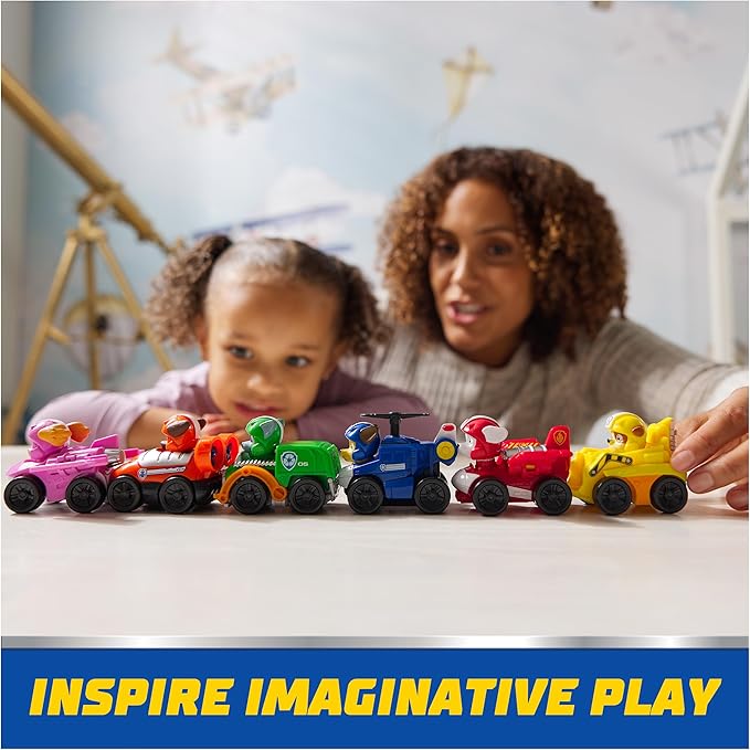 PAW Patrol: Air Rescue, 6-Piece Pup Squad Racers, Toy Cars Gift Set with Chase, Marshall, Skye, Rubble, Rocky & Zuma, Kids Toys for Boys & Girls 3+