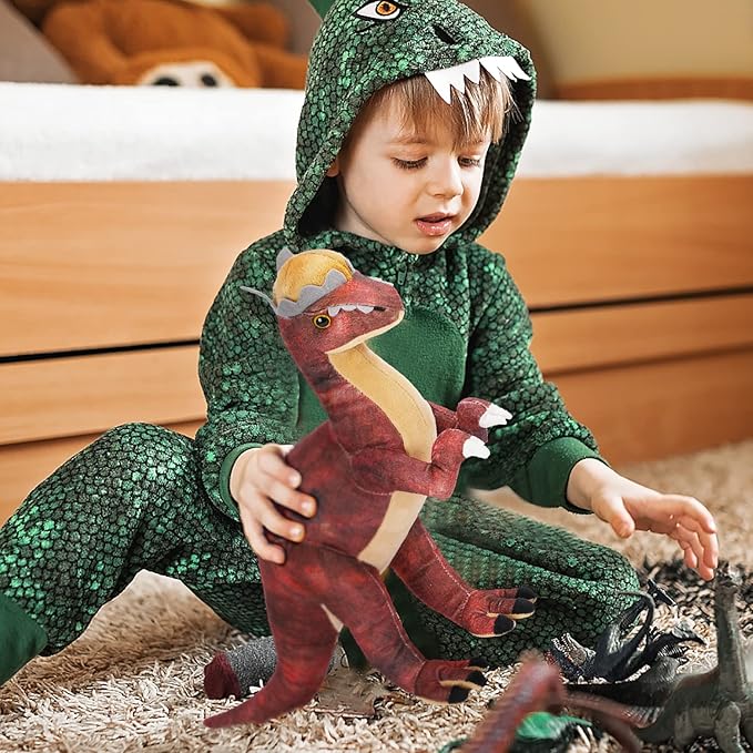 Pachycephalosaurus Plush Toy, 17" Dinosaur Stuffed Animal Throw Plushie Pillow Doll, Soft Blue Fluffy Friend Hugging Cushion - Present for Every Age & Occasion