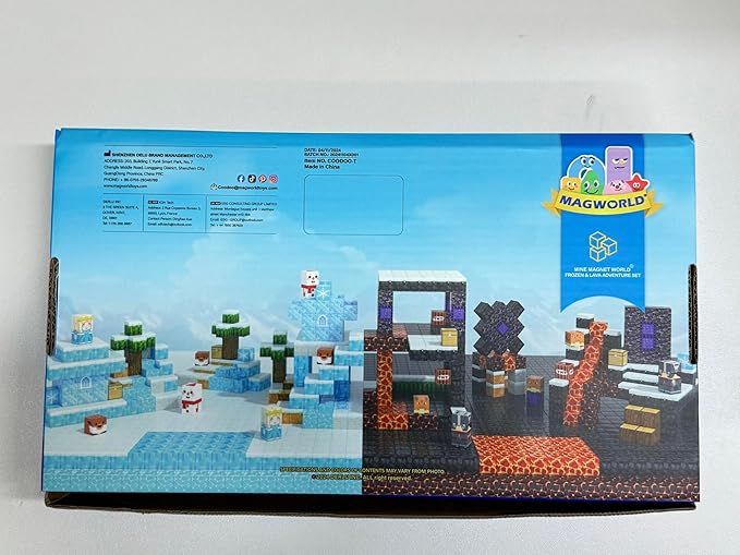 Coodoo Frozen Toys Magnetic Blocks - Build Mine Magnet World Frozen & Lava Set, Magnetic Tiles Building Blocks Toddler STEM Sensory Outdoor Kids Toys, Gifts for Boys & Girls for Ages 3 4 5 6 7 8
