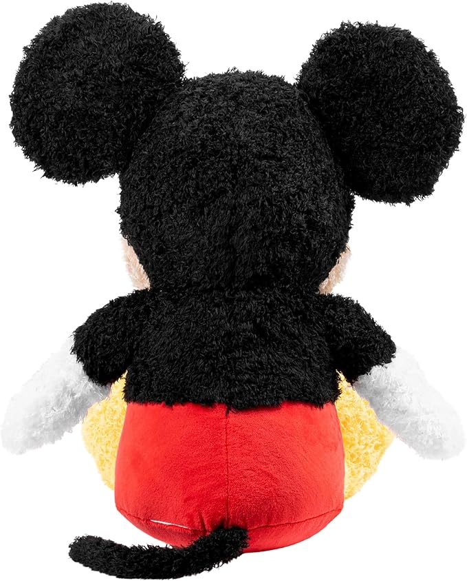 Jay Franco Disney Plush Pillow Buddy - Ultra-Soft Stuffed Character Plushie & Fuzzy Pillow, Official Licensed Product, Black - Mickey Mouse