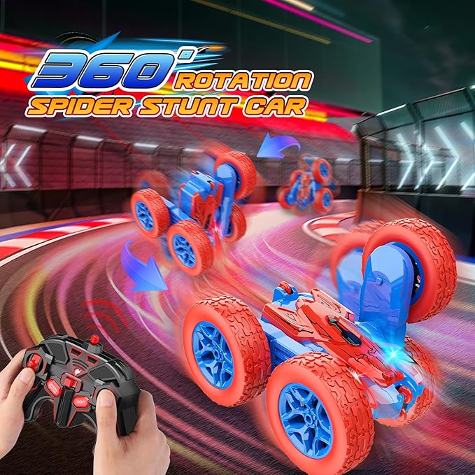 RC Cars Toys for Boys Ages 3-8 Kids Remote Control Stunt Car Toy Christmas Birthday Gifts for 4 5 6 7 8 9 10 Year Old Boy Girl Gift 360° Flip 4WD Car for Boys Age 4-6 5-7 Stocking Stuffers