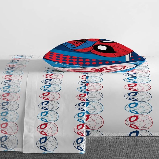 Jay Franco Marvel Super Hero Adventures Go Spidey 4 Piece Twin Bed Set - Includes Reversible Comforter & Sheet Set Bedding Features Spiderman - Super Soft Fade Resistant Microfiber