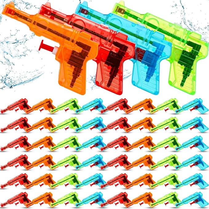 Leyndo 50 Pack Water Gun for Kids Mini Water Gun Bulk Small Colorful Blaster Plastic Squirt Pistol for Boys Girls Outdoor Beach Game Summer Swimming Pool Party Favors(Bright Color)