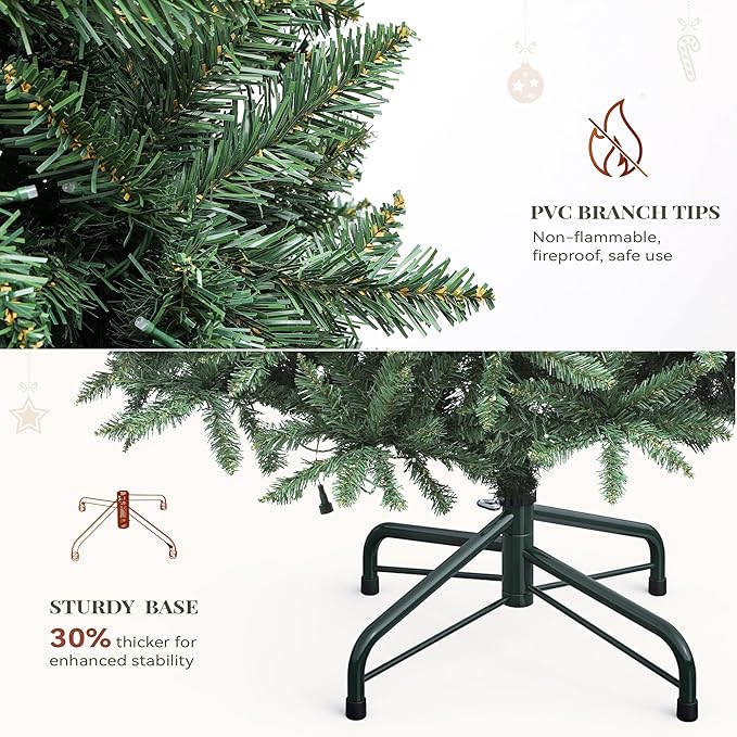 YITAHOME Prelit Green Christmas Tree 7.5ft w/Remote & RGB Smart Control, Artificial Hinged Color Changing Christmas Tree with 400 UL Listed Lights, APP Control, Timers, Music Sync for Home Decoration